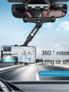 360° Rotating Car Rearview Mirror Phone Holder - Perfect for Kids and Adults - Compatible with Phones and GPS Devices